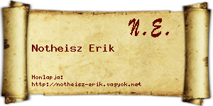 Notheisz Erik névjegykártya